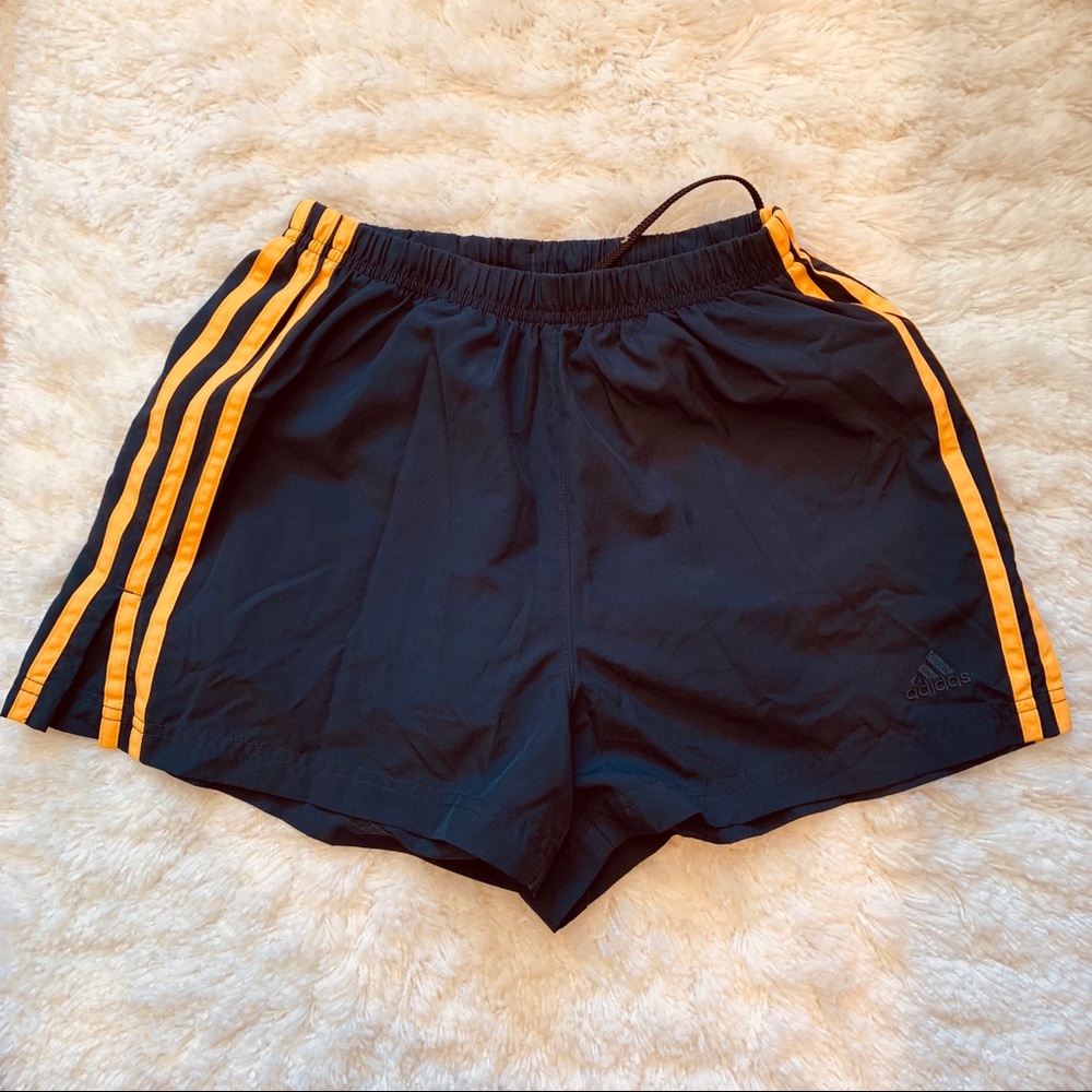 Navy Blue gold/mustard adidas running shorts